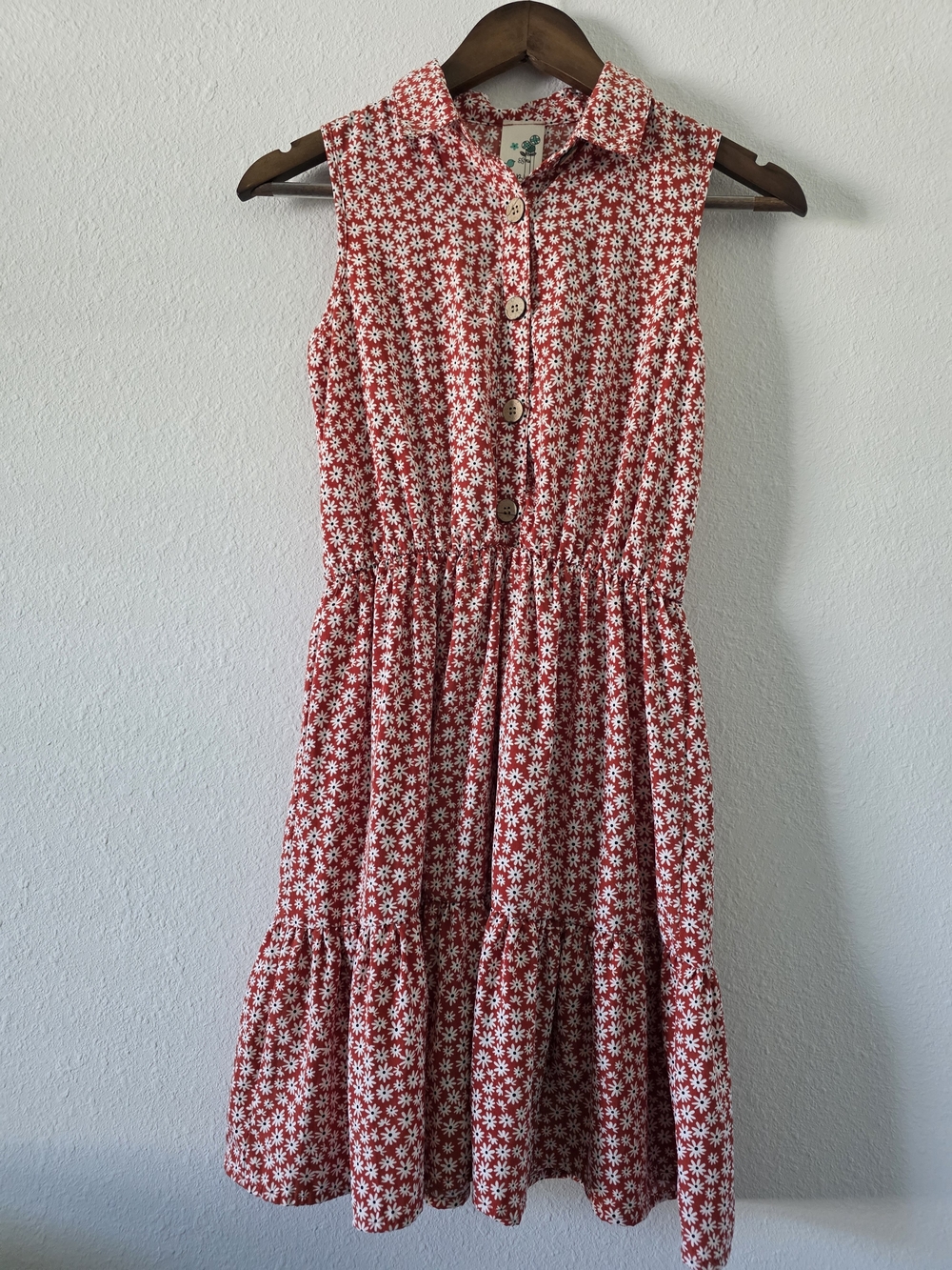 Lily Bleu Red and White Daisy-Print Button-Front Dress